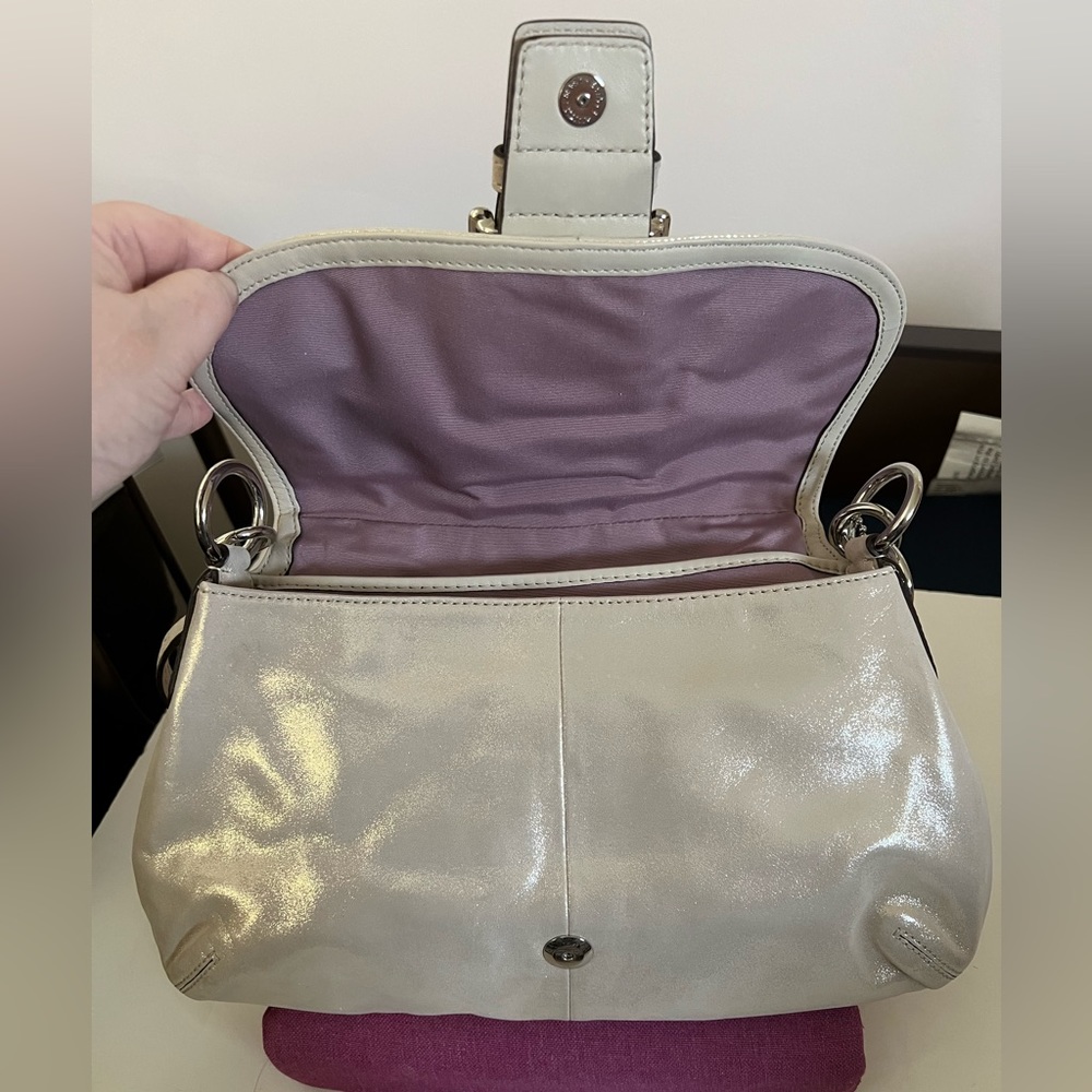 Coach Shoulder Bag in Metallic Gold/Silver - Picture 9 of 12